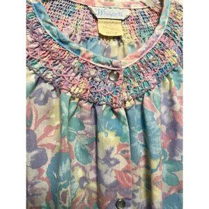 Vintage Whispers House Dress Robe Gown Medium Cottagecore Grannycore Floral